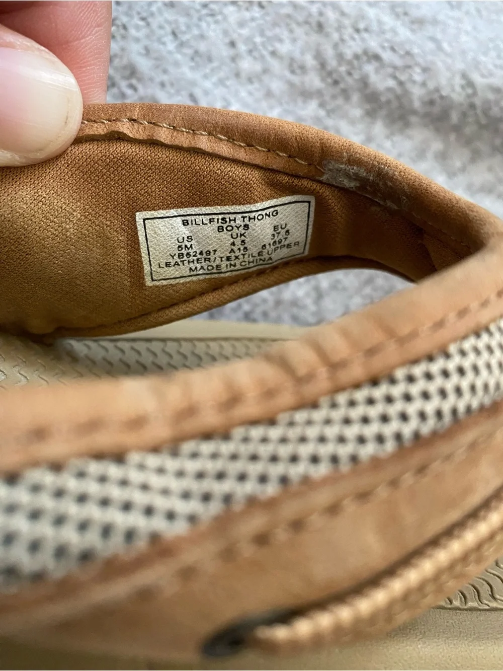 Sperry Kids Tan Suede Thong Flip Sandals